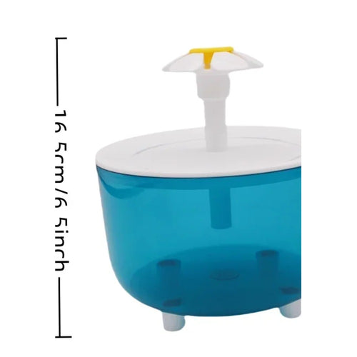 Snootzoo 1.2L cat water fountain, 16.5 cm tall by 15 cm wide