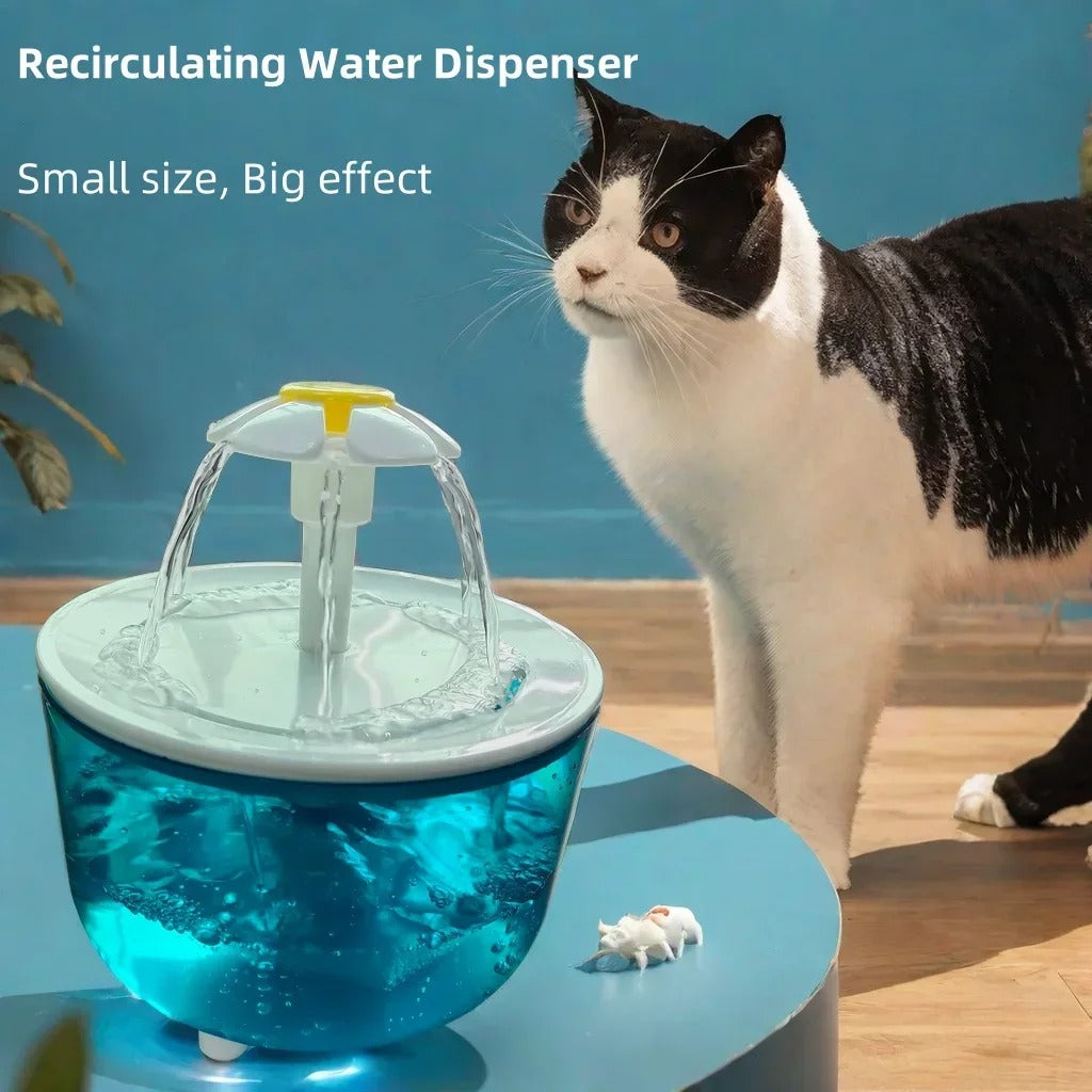 Snootzoo recirculating cat water fountain with flower spout