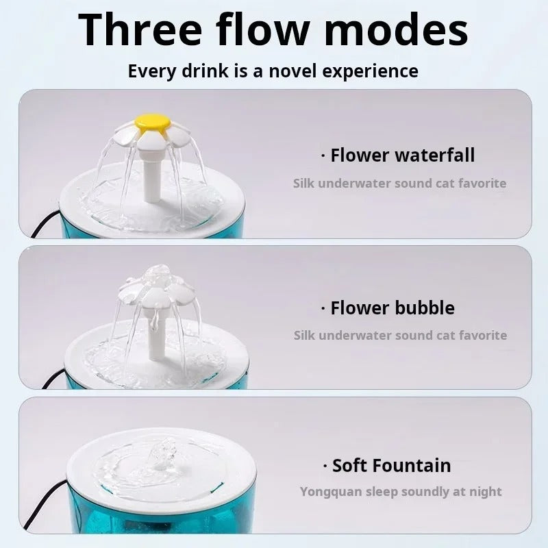 Three flow modes: flower waterfall, flower bubble and soft fountain